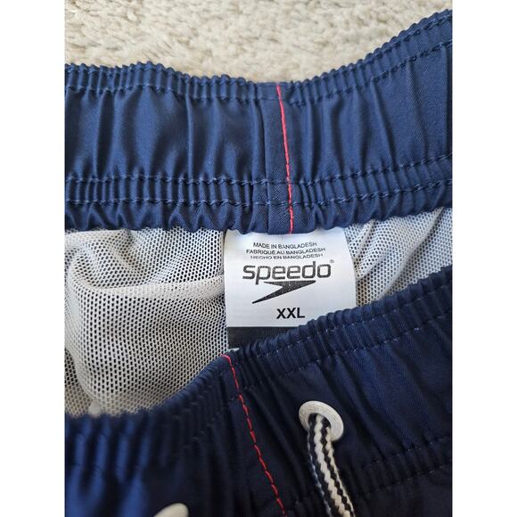 Speedo Swim Trunks Mens 2XL Red USA Patriotic Colorblock Board Shorts - Picture 7 of 8